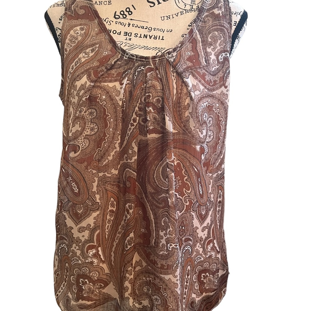 Brown paisley New York & Company Tank EUC